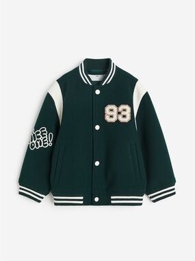 H&M Embroidered Baseball Varsity Jacket